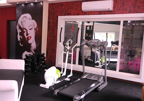 THe gym area in the chalet
