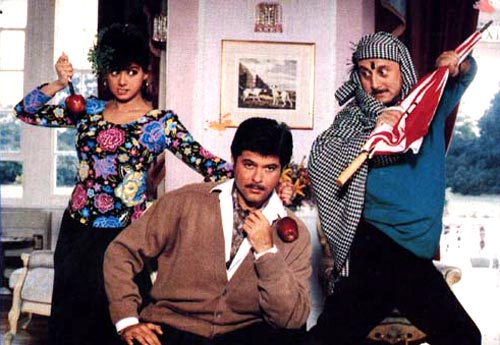 Sridevi, Anil Kapoor and Anupam Kher in Lamhe