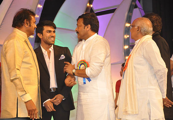 Mohan Babu, Ram Charan Teja, Chiranjeevi, Akkineni Nageshwara Rao