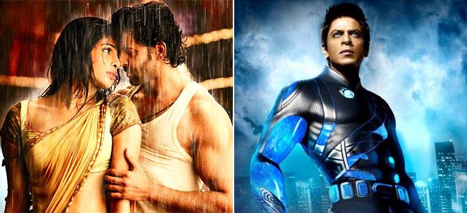 Priyanka Chopra and Hrithik Roshan in Agneepath, Shah Rukh Khan in Ra.One