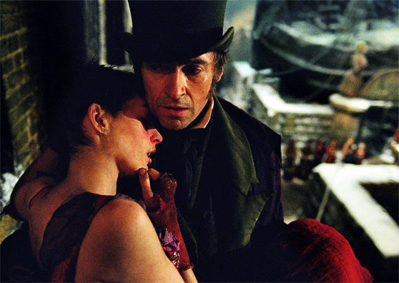 Anne Hathaway and Hugh Jackman in Les Miserables