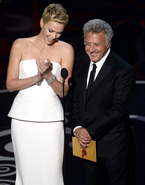 Charlize Theron and Dustin Hoffman