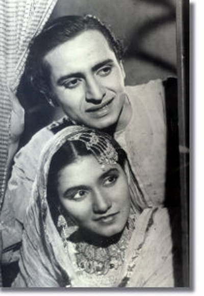 Pran and Noorjehan in Khandaan (1942)