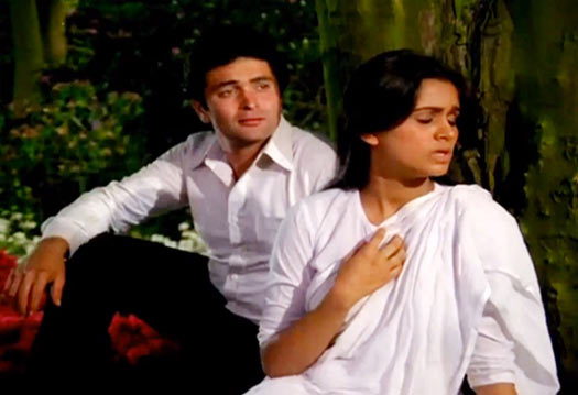 Rishi Kapoor with Padmini Kolhapure in Prem Rog