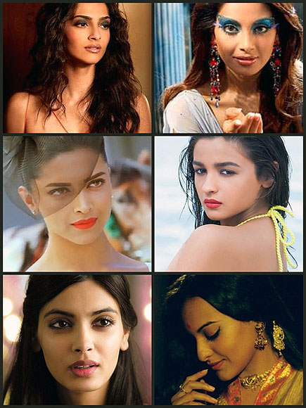 Clockwise from top left: Sonam Kapoor, Bipasha Basu, Alia Bhatt, Sonakshi Sinha, Diana Penty and Deepika Padukone