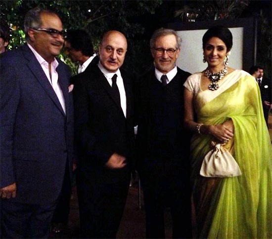 Boney Kapoor, Anupam Kher, Steven Spielberg, Sridevi