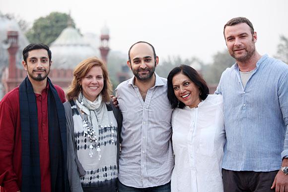 Riz Ahmed, producer Lydia Dean Pilcher, author and screeplay writer Mohsin Hamid, Mira Nair, and Liev Schreiber in The Reluctant Fundamentalist