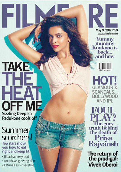 Deepika Padukone on the cover of Filmfare magazine