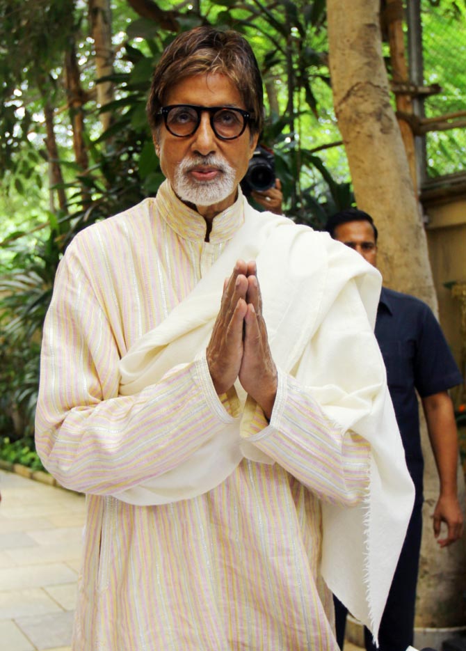 Amitabh Bachchan on his 71st birthday at his residence Janak