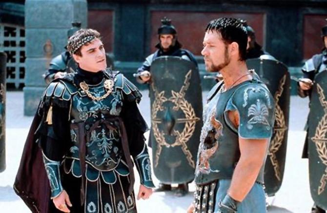 Joaquin Phoenix and Russell Crowe in Gladiator