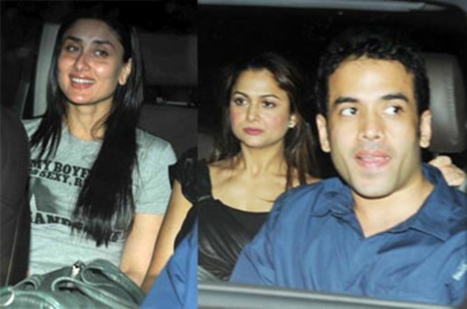 Kareena Kapoor with friends Amrita Arora and Tusshar Kapoor