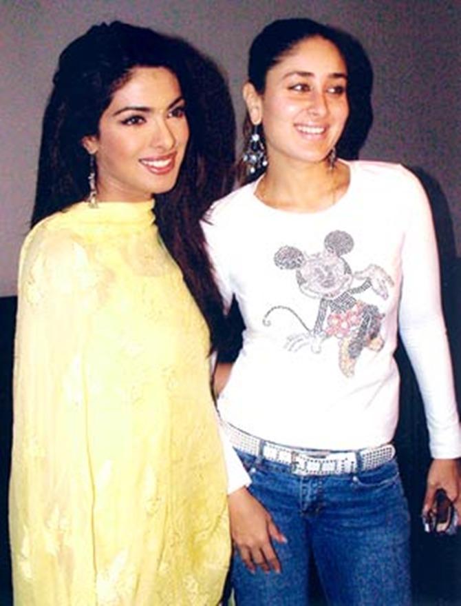 Kareena Kapoor with Aitraaz costar Priyanka Chopra