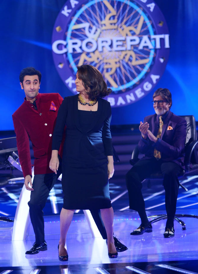 Ranbir Kapoor, Neetu Kapoor and Amitabh Bachchan