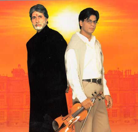 Amitabh Bachchan and Shah Rukh Khan in Mohabbatein