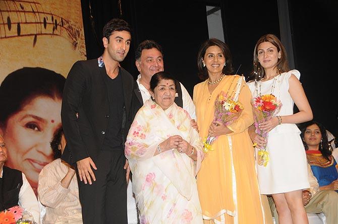 Ranbir, Rishi, Neetu Kapoor and Riddhima Kapoor Sahni