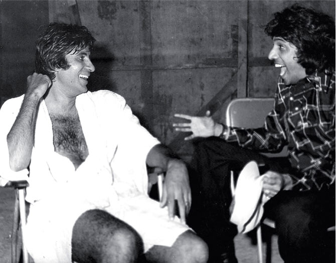 Amitabh Bachchan and Chandra Barot -- this is the scene where the actor is in the sauna bath 
