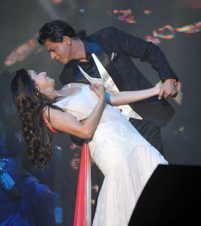 Madhuri Dixit and Shah Rukh Khan 