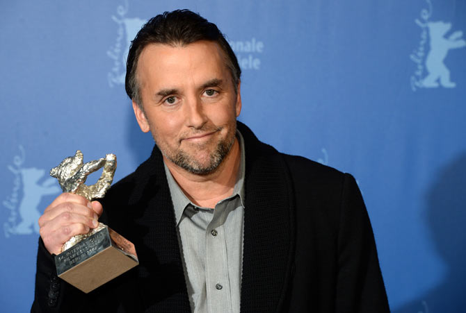 Richard Linklater after being awarded the Silver Bear for Best Director for his film Boyhood