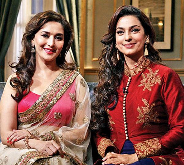 Juhi Chawla with Madhuir Dixit on Koffee With Karan