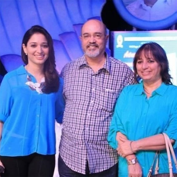 Tamannaah with her parents Santosh and Rajani Bhatia