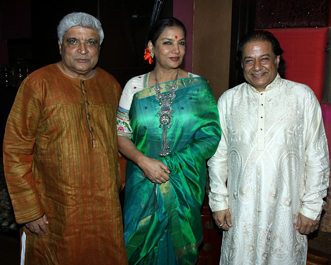 Javed Akhtar, Shabana Azmi and Anup Jalota