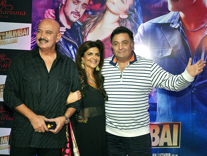 Rakesh and Pinkie Roshan with friend Rishi Kapoor