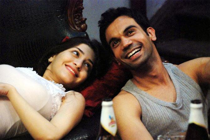 Kainaz Motiwala and Rajkumarr Rao in Ragini MMS.