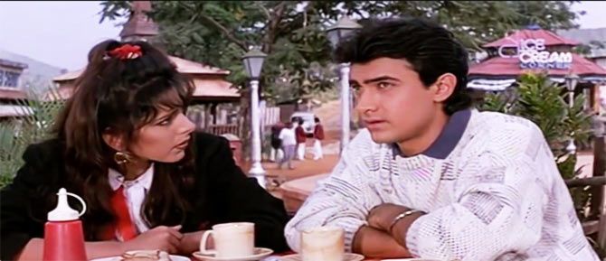 Pooja Bedi and Aamir Khan in Jo Jeeta Wohi Sikandar