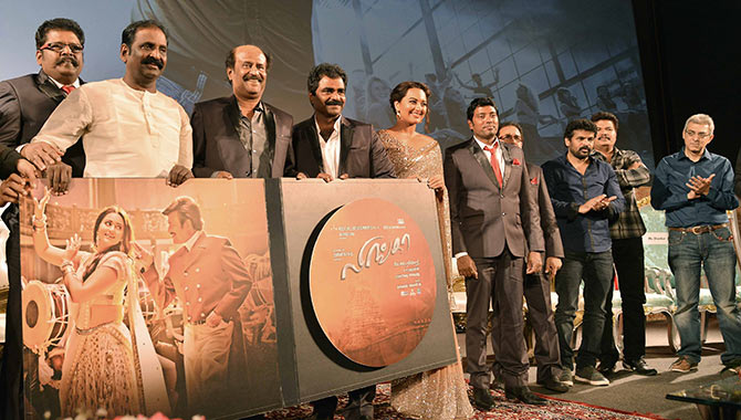 KS Ravikumar, Rajnikanth, Rockline Venkatesh, Sonakshi Sinha, Sabu Cyrille, Dir Shankar, Nandu Ahuja