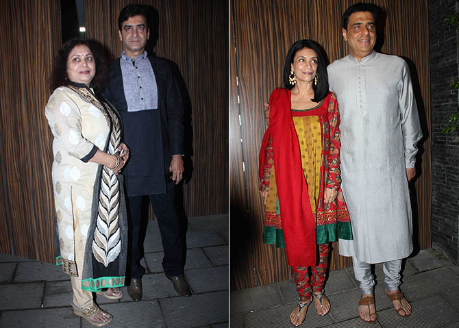 Indra Kumar with wife, Ronnie Screwvala with wife Zarina Mehta