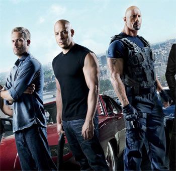 Paul Walker, Vin Diesel, Dwayne Johnson in Furious 7