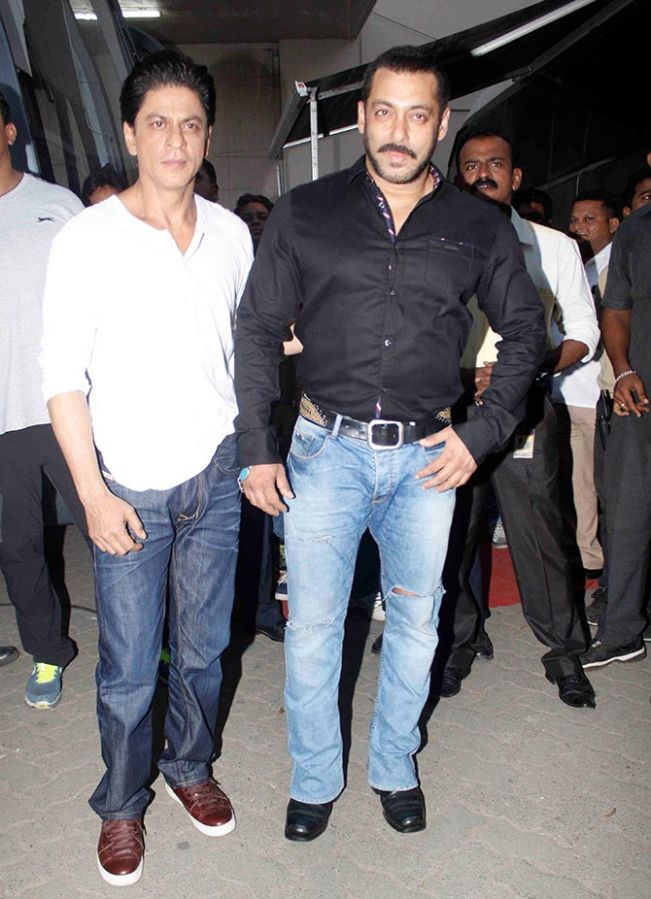 Shah Rukh Khan, left, Salman Khan. Photograph: Pradeep Bandekar