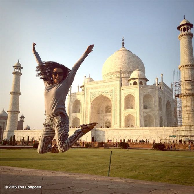Hollywood actress Eva Longoria at the Taj Mahal. Photograph: Kind courtesy Eva Longoria/Instagram
