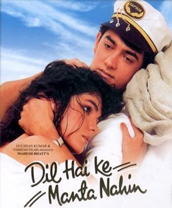 Aamir Khan and Pooja Bhatt on the poster of Dil Hai Ki Manta Nahi