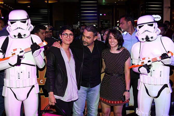 Aamir Khan with wife Kiran Rao and daughter Ira Khan