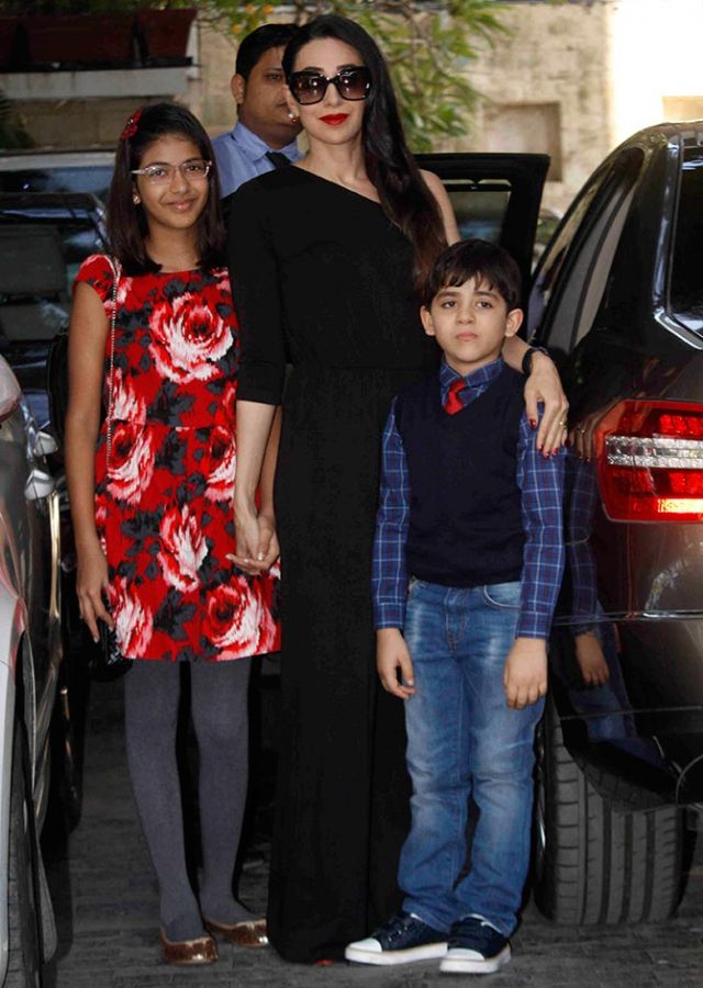 Karisma Kapoor with her children Samaira and Kiaan