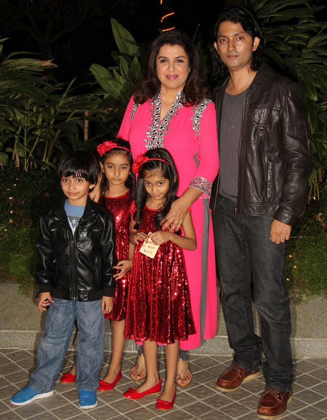 Farah Khan woth Shirish Kunder and their children