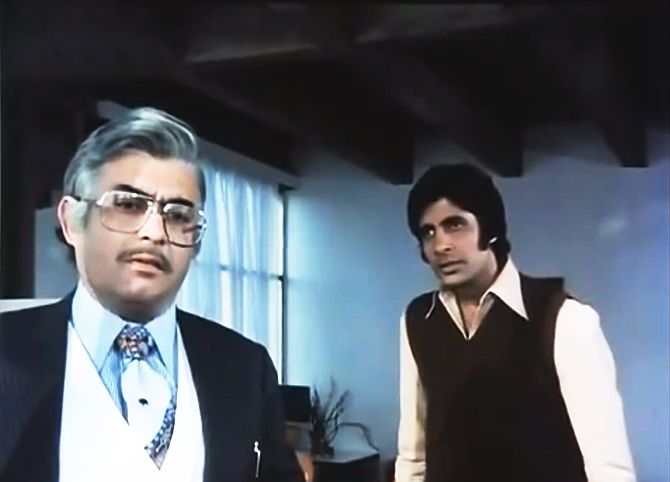 Sanjeev Kumar and Amitabh Bachchan in Trishul.