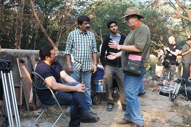 Sunny Deol and Dan Bradley on the sets of Ghayal Once Again