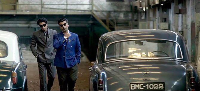 Ranbir Kapoor and Karan Johar in Bombay Velvet