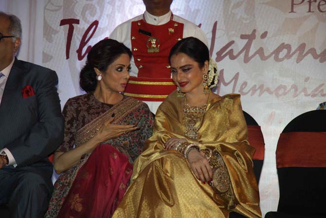 PIX: Rekha, Sridevi mingle at award function - Rediff.com Movies