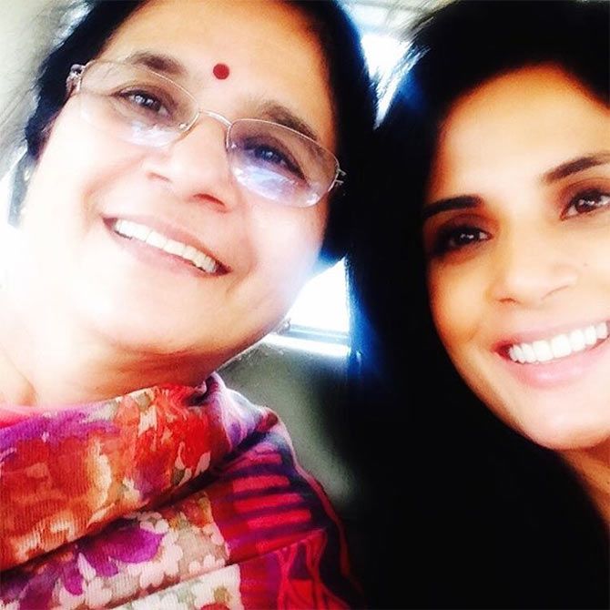 Richa Chadha with her mother