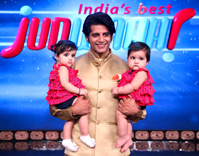 PIX: Karanvir Bohra's adorable twin daughters debut on TV - Rediff.com