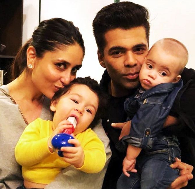 Kareena and Karan Johar with kids
