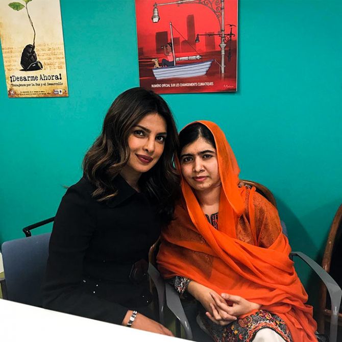 Priyanka Chopra with Malala Yousafzai. Kind courtesy: Priyanka Chopra/Instagram