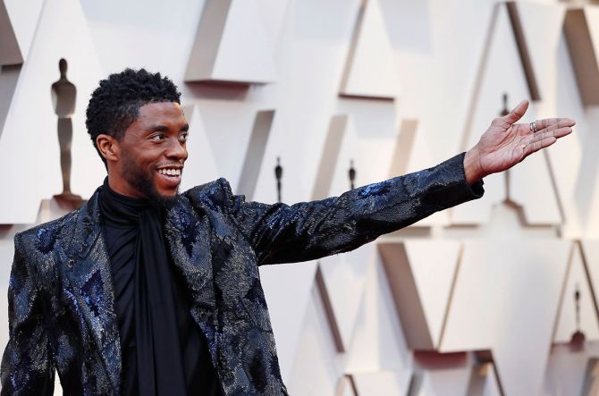 Chadwick Boseman arrives for the Oscars, February 24, 2019. Photograph: Mario Anzuoni/Reuters