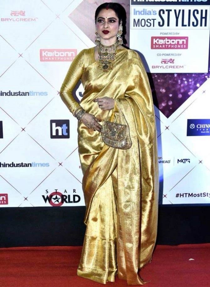 Rekha in a sari