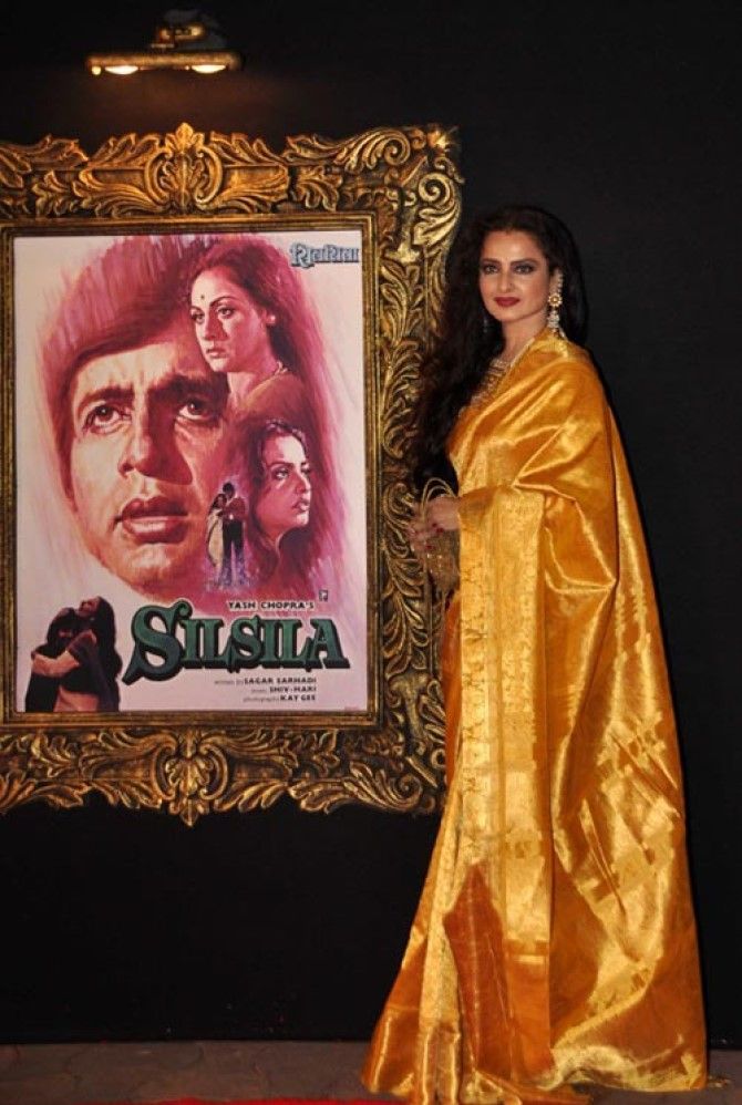 Rekha in a sari