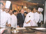 President Clinton with the Bukhara chefs
