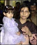 Noor with her mother leaving the hospital in Bangalore on Thursday -- AFP/Getty Images